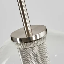 hofstein Suspension Verre 20 cm Koyoto Noir, Argenté, 1 lumière