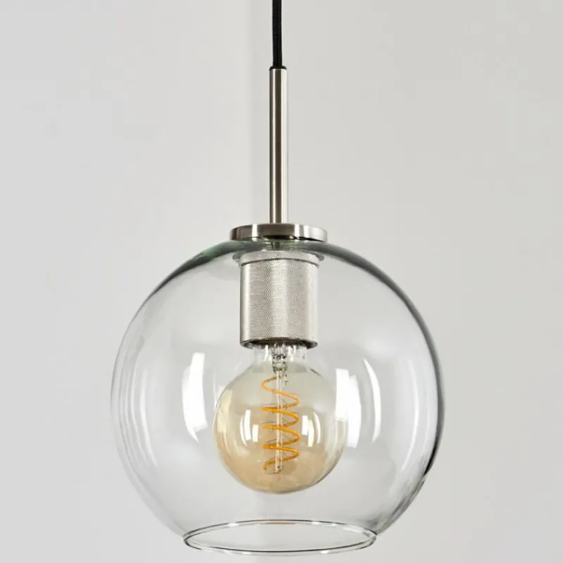 hofstein Suspension Verre 20 cm Koyoto Noir, Argenté, 1 lumière