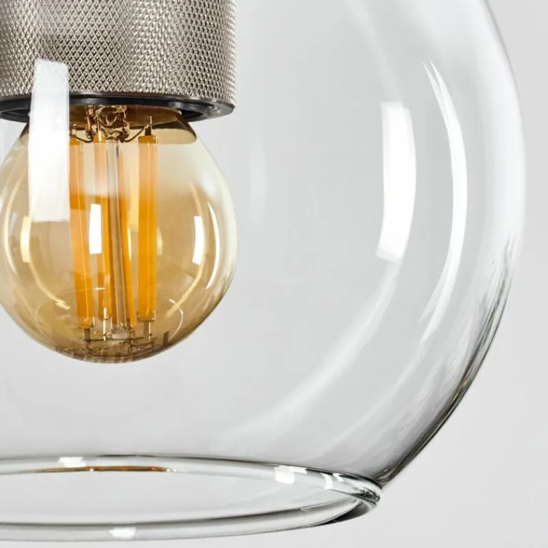 hofstein Suspension Verre 15 cm Koyoto Noir, Argenté, 1 lumière