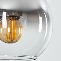 Suspension Verre Fumé-hofstein Suspension Verre 15 cm Koyoto Noir, Argenté, 1 lumière