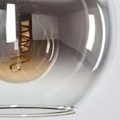 Suspension Verre Fumé-hofstein Suspension Verre 20 cm Koyoto Noir, Argenté, 1 lumière