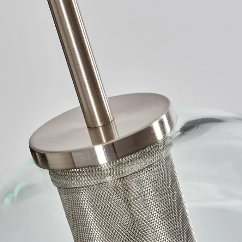 hofstein Suspension Verre 25 cm Koyoto Noir, Argenté, 1 lumière