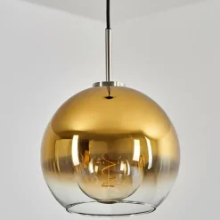 hofstein Suspension Verre 25 cm Koyoto Noir, Argenté, 1 lumière