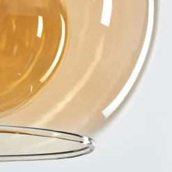 hofstein Suspension Verre 25 cm Koyoto Noir, Argenté, 1 lumière