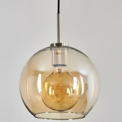 hofstein Suspension Verre 25 cm Koyoto Noir, Argenté, 1 lumière