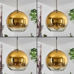 hofstein Suspension Verre 20 cm Koyoto Noir, Argenté, 1 lumière