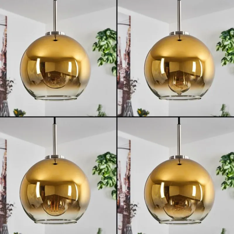 hofstein Suspension Verre 20 cm Koyoto Noir, Argenté, 1 lumière