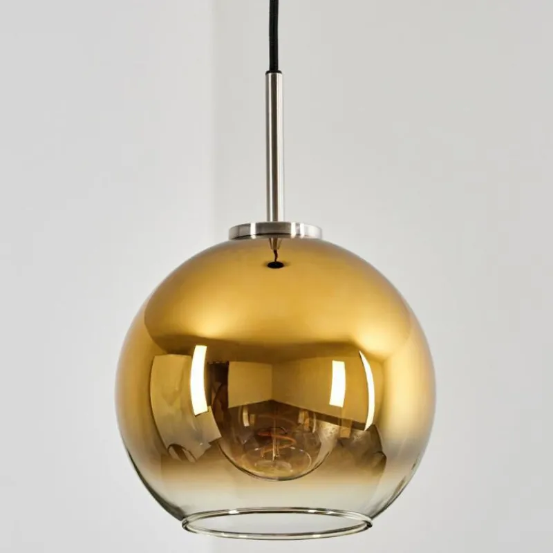 hofstein Suspension Verre 20 cm Koyoto Noir, Argenté, 1 lumière