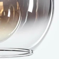 Suspension Verre Fumé-hofstein Suspension Verre 25 cm Koyoto Noir, Argenté, 1 lumière