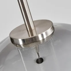 Suspension Verre Fumé-hofstein Suspension Verre 25 cm Koyoto Noir, Argenté, 1 lumière