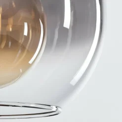 Suspension Verre Fumé-hofstein Suspension Verre 25 cm Koyoto Noir, Argenté, 1 lumière