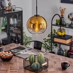 hofstein Suspension Verre 25 cm Koyoto Acier brossé, 1 lumière