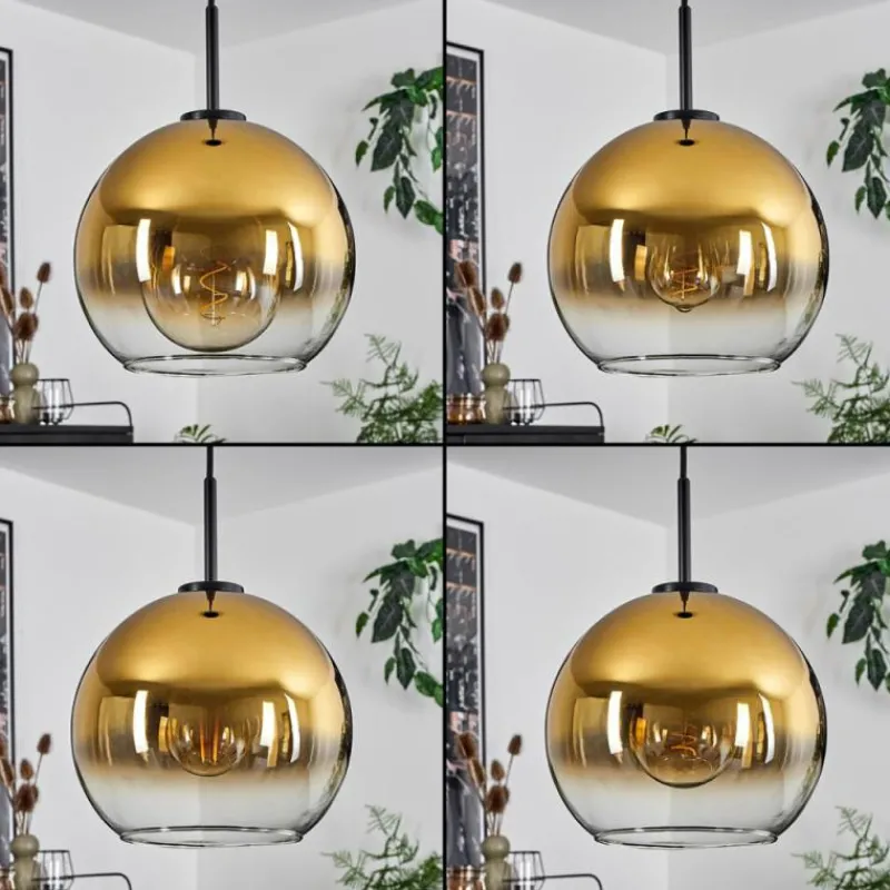 hofstein Suspension Verre 25 cm Koyoto Acier brossé, 1 lumière