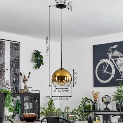 hofstein Suspension Verre 25 cm Koyoto Acier brossé, 1 lumière