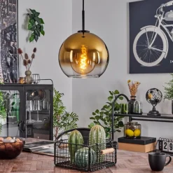 hofstein Suspension Verre 25 cm Koyoto Acier brossé, 1 lumière