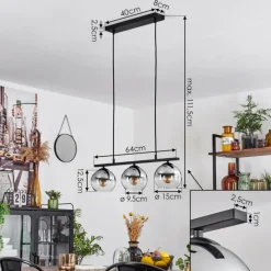 Suspension Verre Fumé-hofstein Suspension Verre 15 cm Koyoto Fumé, 3 lumières