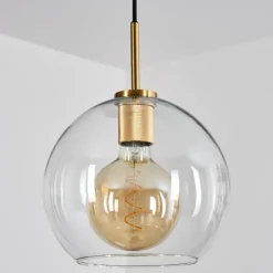 hofstein Suspension Verre 25 cm Koyoto Or, Noir, 1 lumière