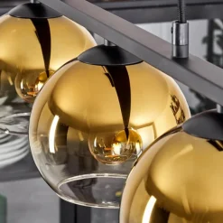 hofstein Suspension Verre 15 cm Koyoto Or, Clair, 3 lumières