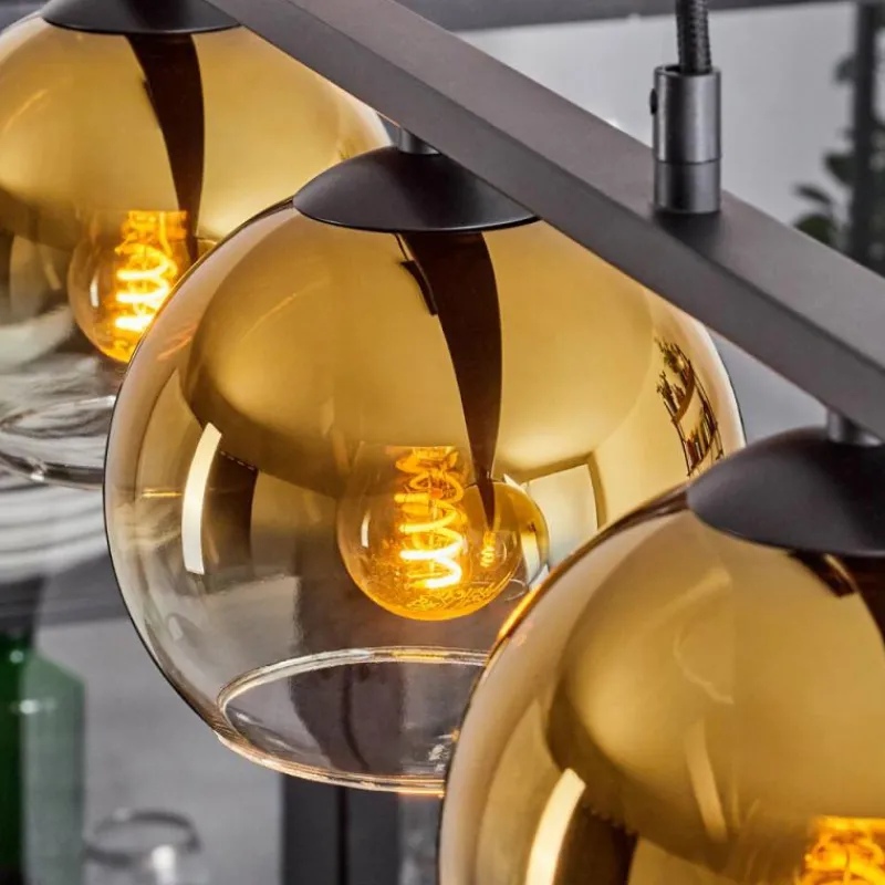 hofstein Suspension Verre 15 cm Koyoto Or, Clair, 3 lumières