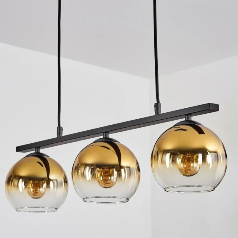 hofstein Suspension Verre 15 cm Koyoto Or, Clair, 3 lumières