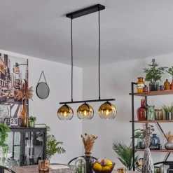 hofstein Suspension Verre 15 cm Koyoto Or, Clair, 3 lumières