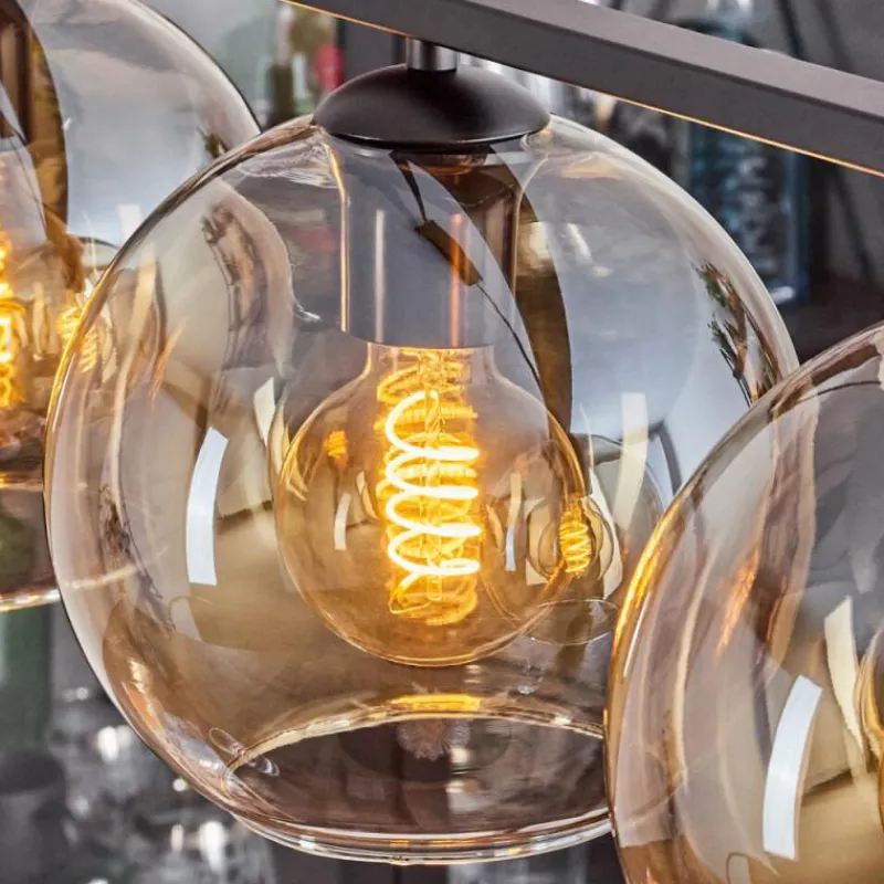 hofstein Suspension Verre 20 cm Koyoto Ambre, 4 lumières