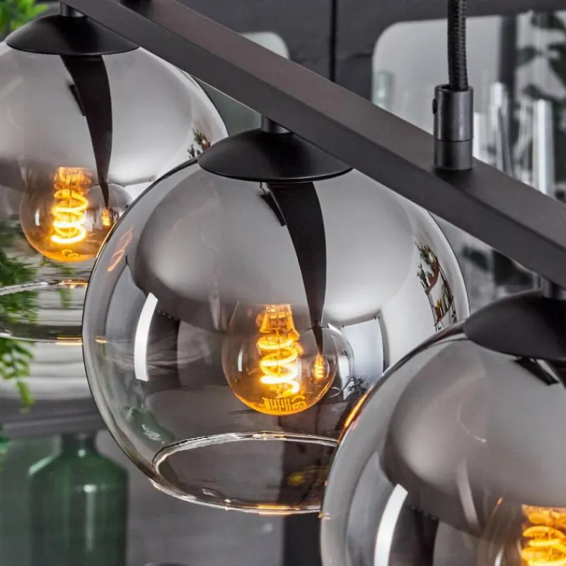 Suspension Verre Fumé-hofstein Suspension Verre 15 cm Koyoto Chrome, Clair, Fumé, 3 lumières