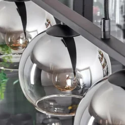 Suspension Verre Fumé-hofstein Suspension Verre 15 cm Koyoto Chrome, Clair, Fumé, 3 lumières