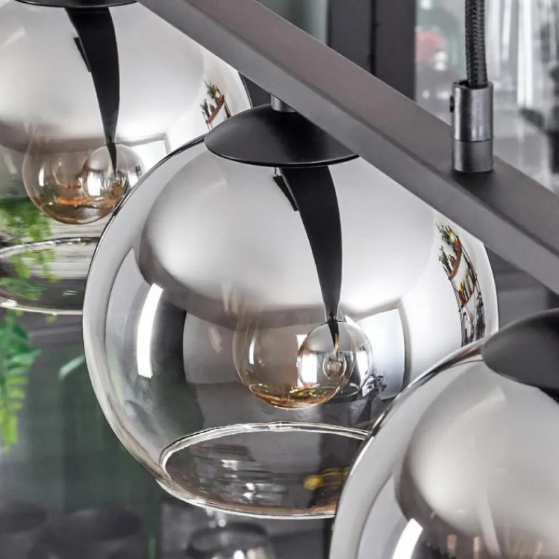 Suspension Verre Fumé-hofstein Suspension Verre 15 cm Koyoto Chrome, Clair, Fumé, 3 lumières