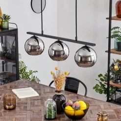 hofstein Suspension Verre 15 cm Koyoto Chrome, 3 lumières