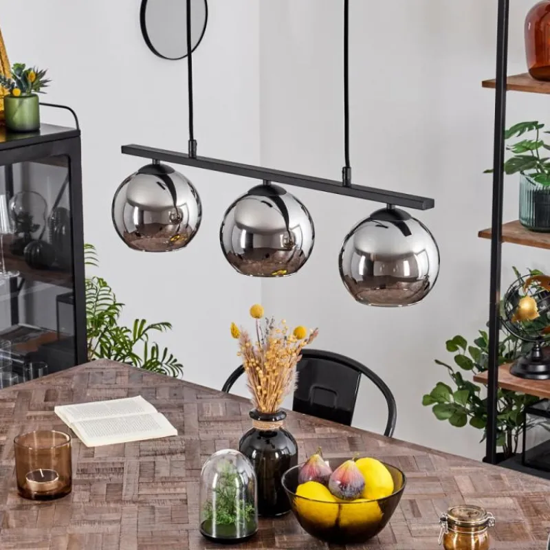 hofstein Suspension Verre 15 cm Koyoto Chrome, 3 lumières