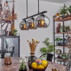 hofstein Suspension Verre 15 cm Koyoto Chrome, 3 lumières