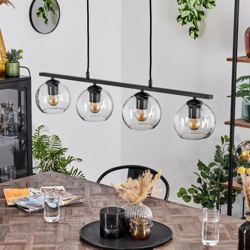 hofstein Suspension Verre 15 cm Koyoto Clair, 4 lumières