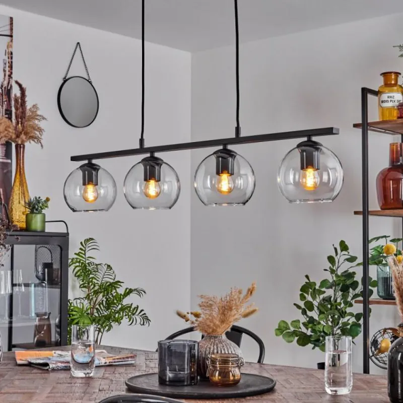 hofstein Suspension Verre 15 cm Koyoto Clair, 4 lumières