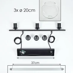 hofstein Suspension Verre 20 cm Koyoto Clair, 3 lumières