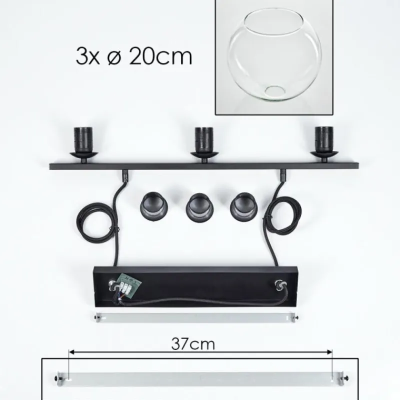hofstein Suspension Verre 20 cm Koyoto Clair, 3 lumières