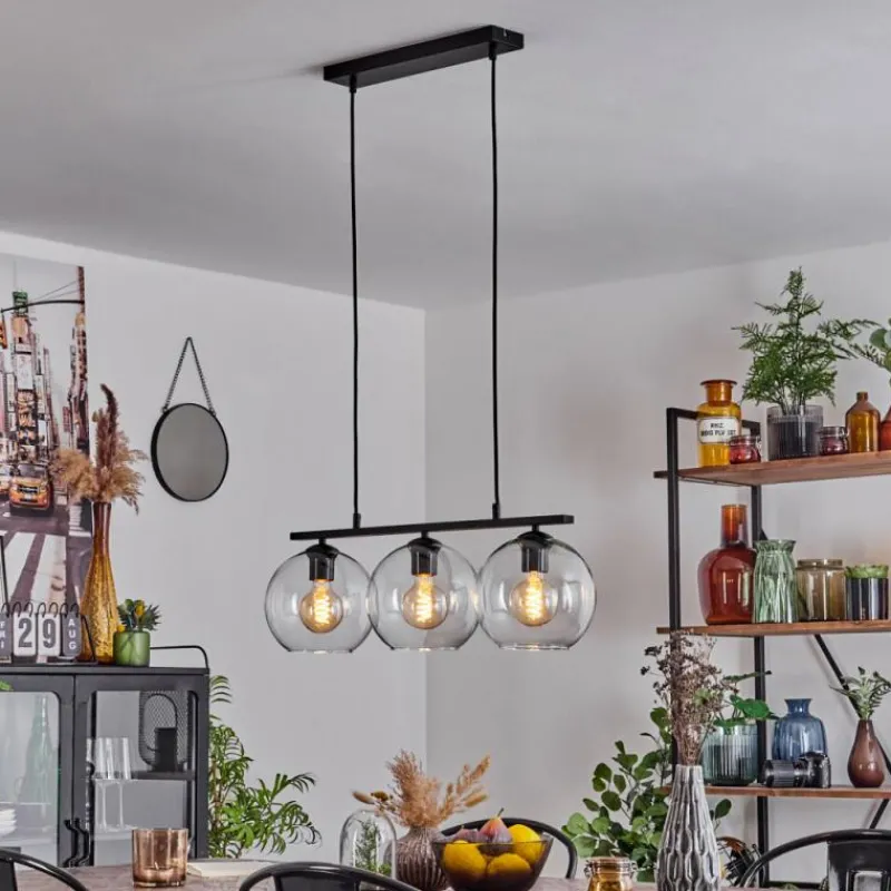 hofstein Suspension Verre 20 cm Koyoto Clair, 3 lumières