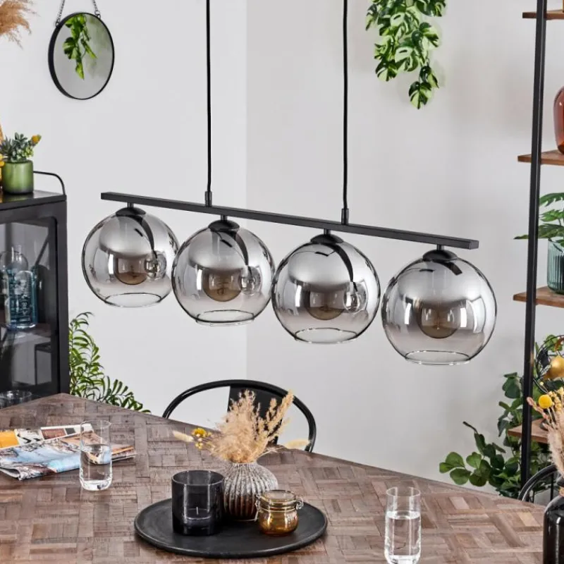 Suspension Verre Fumé-hofstein Suspension Verre 20 cm Koyoto Fumé, 4 lumières