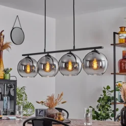 Suspension Verre Fumé-hofstein Suspension Verre 20 cm Koyoto Fumé, 4 lumières