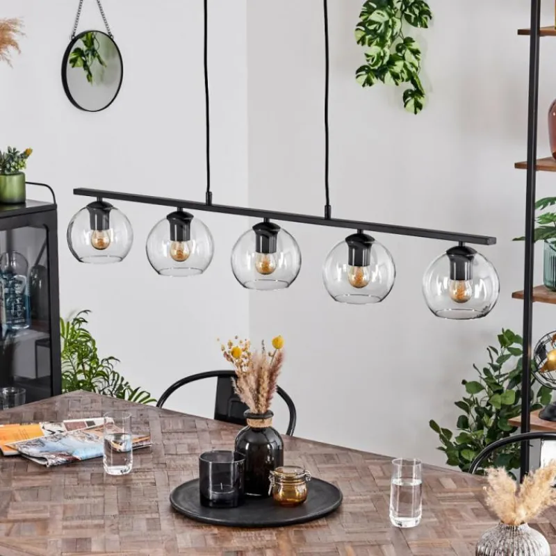 hofstein Suspension Verre 15 cm Koyoto Clair, 5 lumières