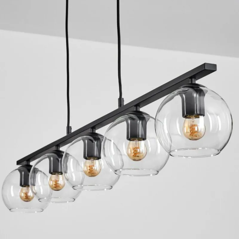 hofstein Suspension Verre 15 cm Koyoto Clair, 5 lumières