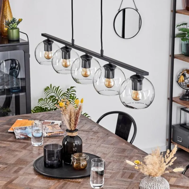 hofstein Suspension Verre 15 cm Koyoto Clair, 5 lumières