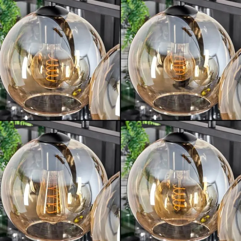 hofstein Suspension Verre 20 cm Koyoto Ambre, 3 lumières