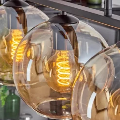 hofstein Suspension Verre 20 cm Koyoto Ambre, 3 lumières