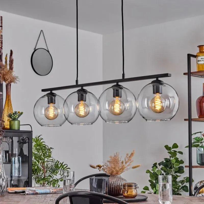 hofstein Suspension Verre 20 cm Koyoto Clair, 4 lumières