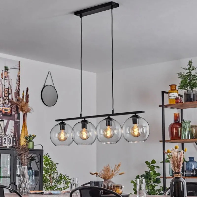 hofstein Suspension Verre 20 cm Koyoto Clair, 4 lumières