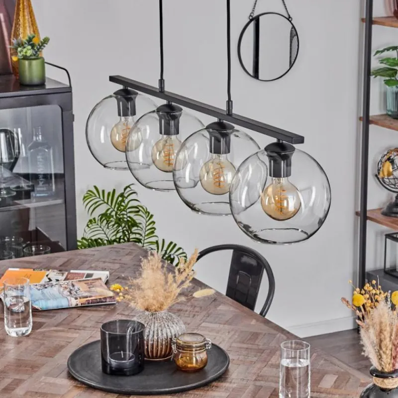 hofstein Suspension Verre 20 cm Koyoto Clair, 4 lumières