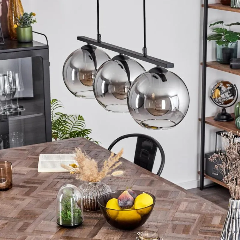 Suspension Verre Fumé-hofstein Suspension Verre 20 cm Koyoto Fumé, 3 lumières