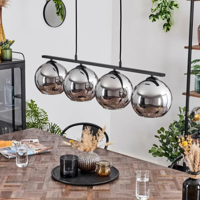 Suspension Verre Fumé-hofstein Suspension Verre 20 cm Koyoto Chrome, Fumé, 4 lumières