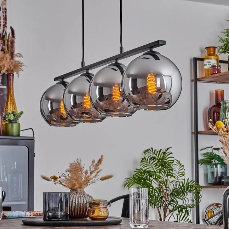 Suspension Verre Fumé-hofstein Suspension Verre 20 cm Koyoto Chrome, Fumé, 4 lumières